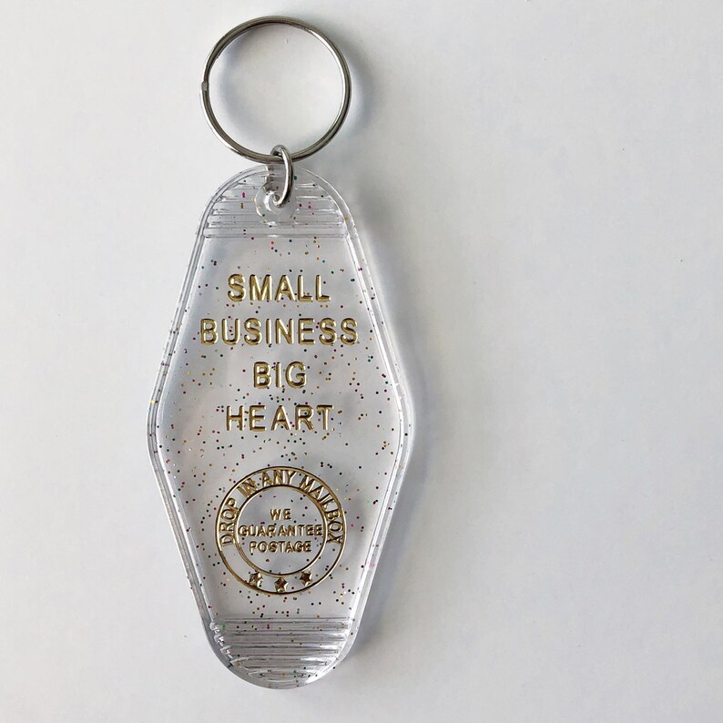 Small Business Motel Key Tag Big Heart Motel Keychain Etsy