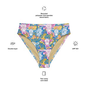 Jolene - Recycled high-waisted bikini bottom | Western | Punchy | Bull
