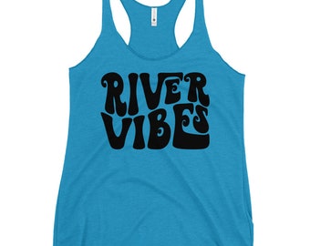River Vibes - Camiseta sin mangas con espalda cruzada para mujer