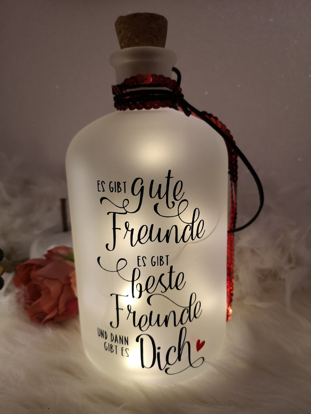 Flasche beleuchtet Beste Freundin Lieblingsmensch Etsy.de