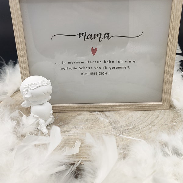 Lichtbox Mama mit Engel Geschenk Muttertag beleuchteter Rahmen Bild Mama