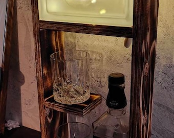 Whisky Lampe und Glas & Flaschenhalter