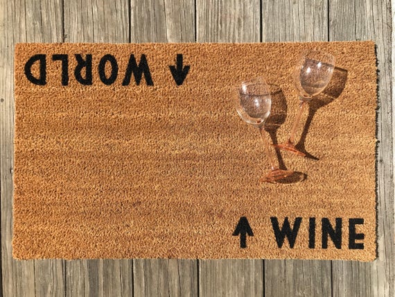 Wine World C Door Mat Doormat Wine Decor Wine Door Mat Perfect Housewarming Gift Wine Gift World Traveler Welcome Mat