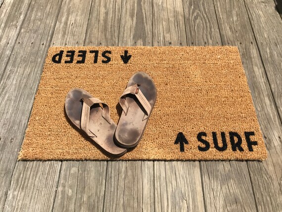 Surf Sleep C Door Mat Doormat Beach Cottage Decor Beach House