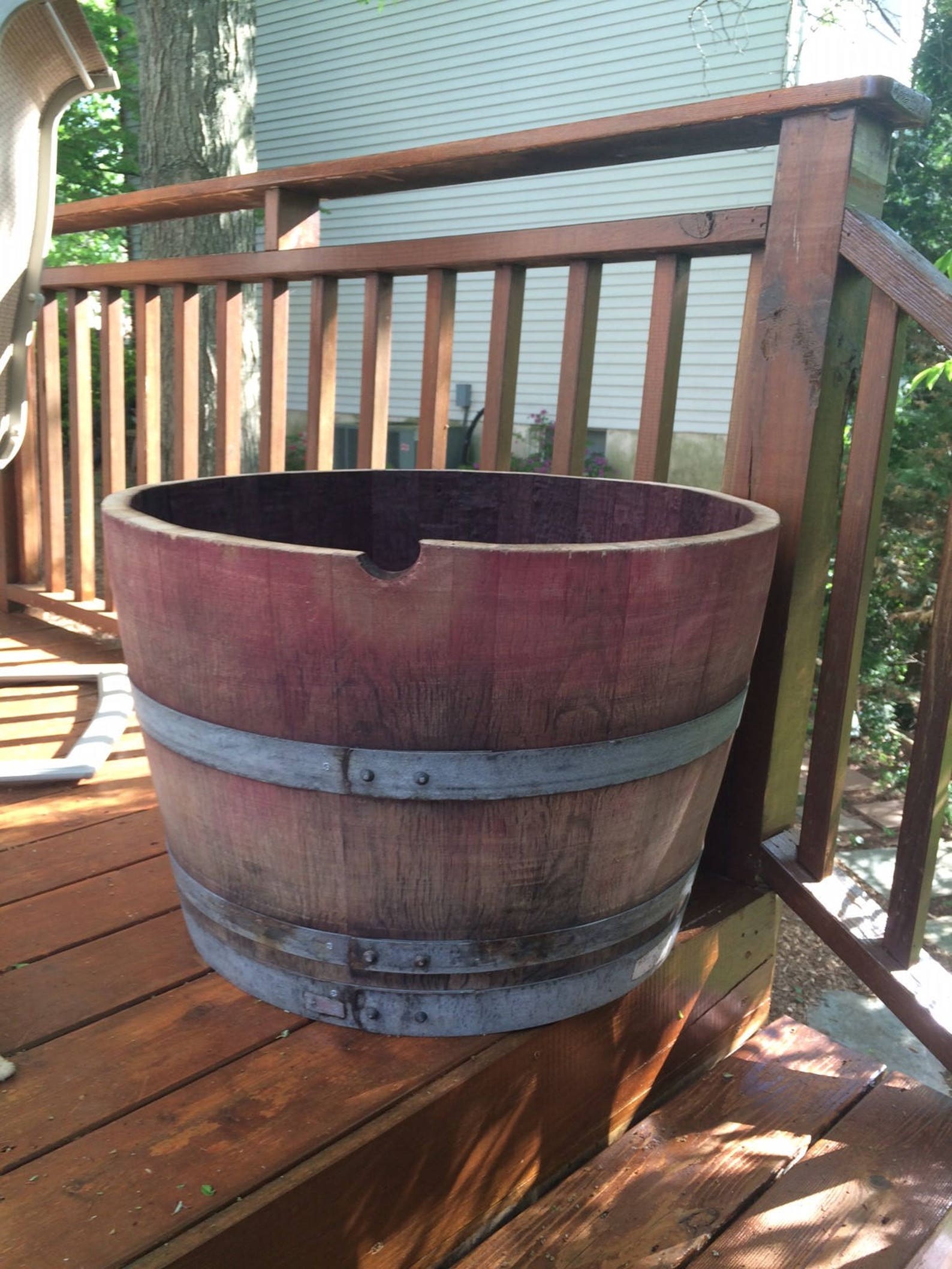 LOCAL PICKUP ONLY Half Wine Barrel Planter made from Napa Etsy