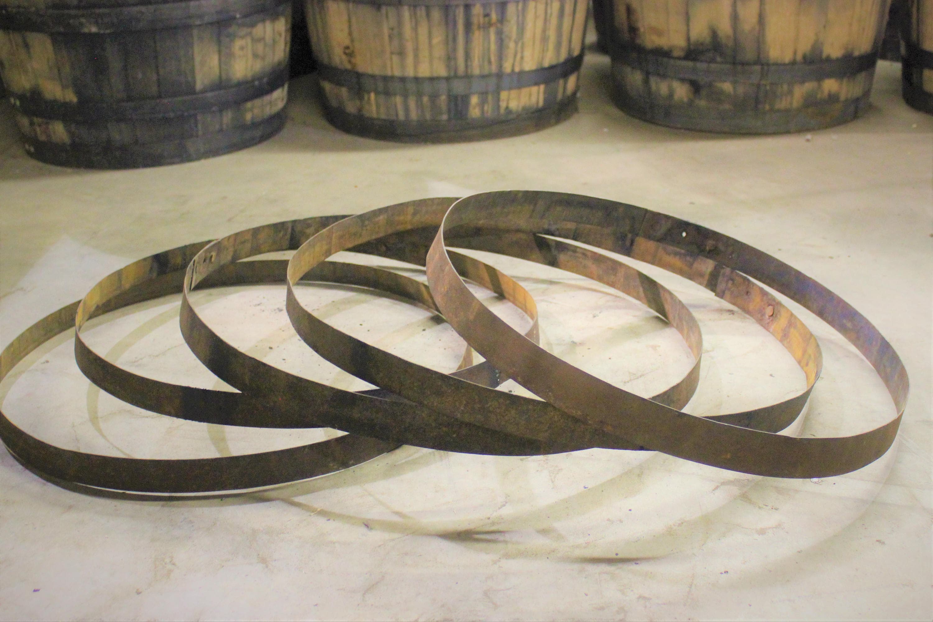 5 Pack Steel Whiskey Barrel Hoops Rustic Metal Whiskey Etsy