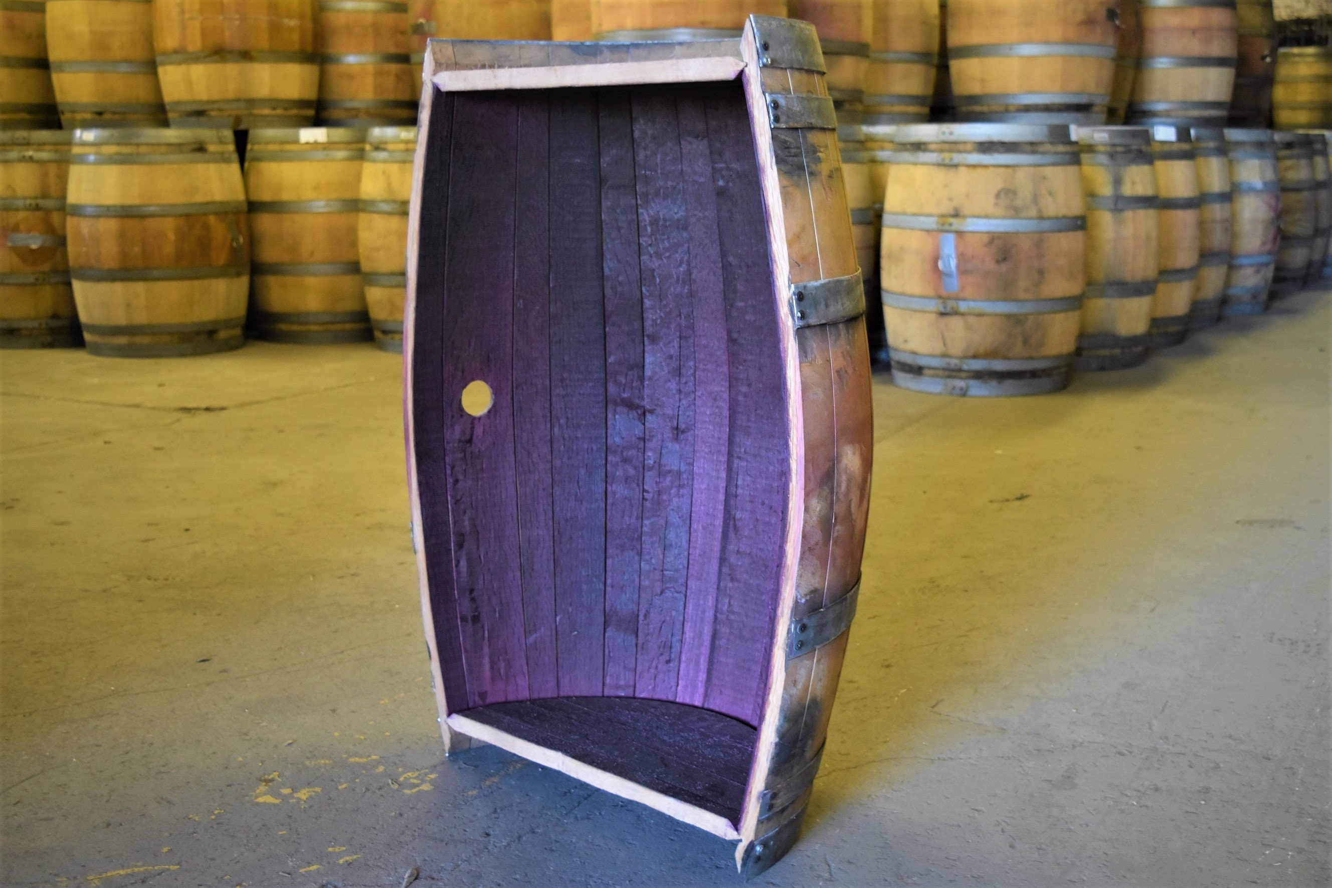 LOCAL PICK UP Only Oak Red Wine Barrel Cradle Cut Planter Etsy