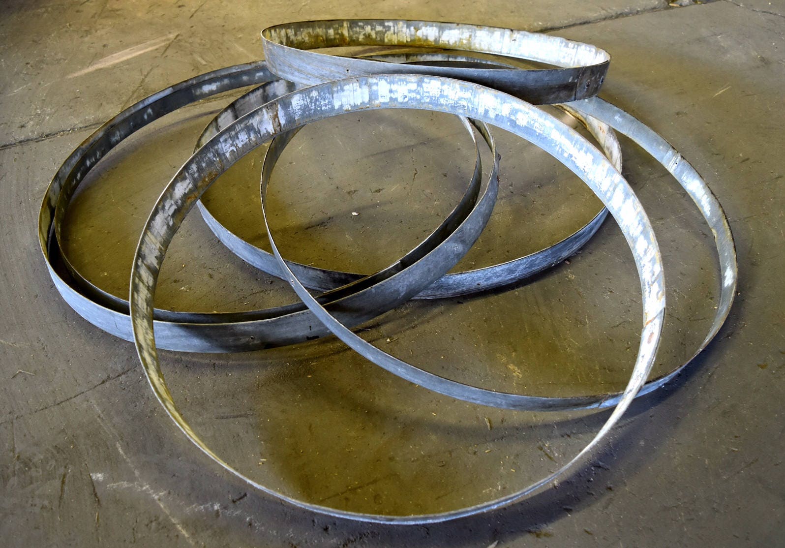 Pack of 6 Steel Wine Barrel Hoops Reclaimed Wine Barrel Etsy