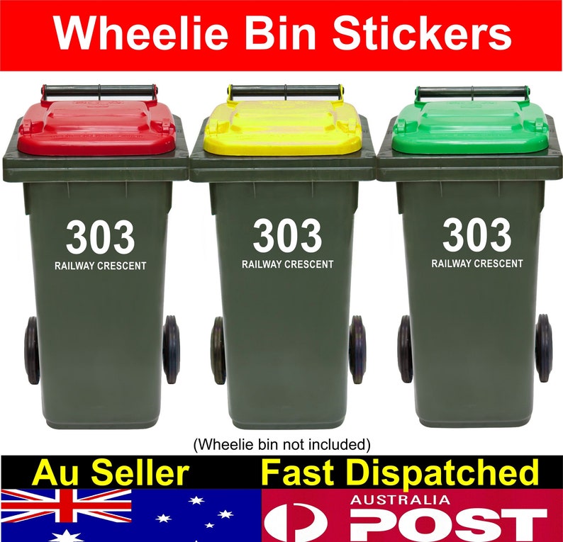 Wheelie Bin Sticker Personalised Rubbish Bin Vinyl Decal House Etsy