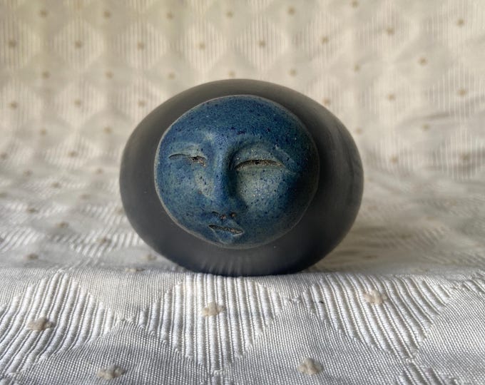 Deva Spirit Rattle Nan Emmett Shaker Face Pottery Rattle, Deva Spirit Rattle, Blue and ...