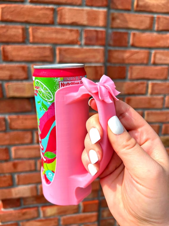Bow Skinny Can Holder: Pastel Colors Drink Sleeve, Alani Nu, Red Bull, Celsius, White Claw Alcohol Beverages