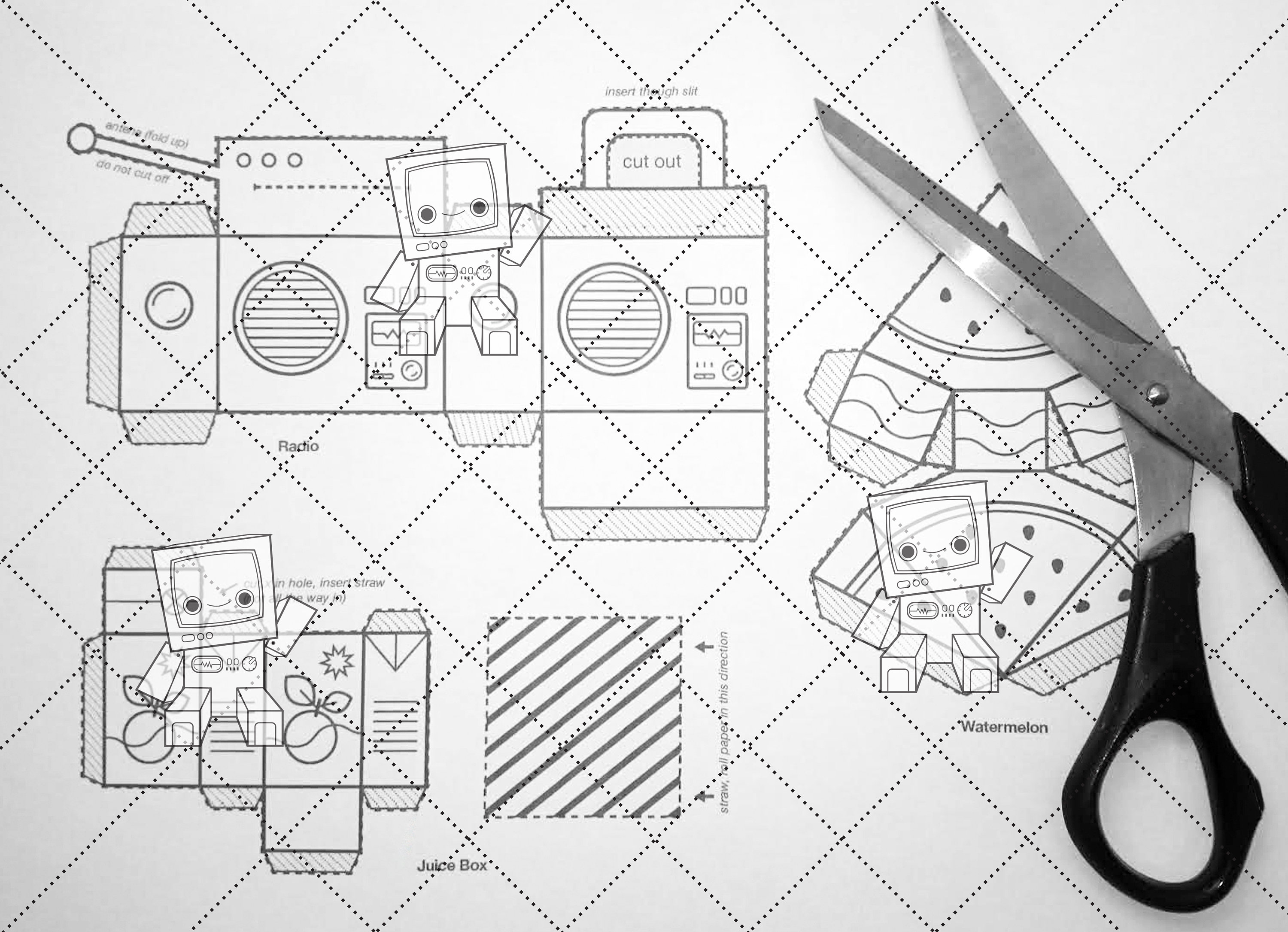 3D Coloring Page Radio 3D Paper Radio DIY Paper craft Radio | Etsy