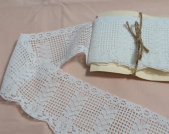 Guarnição de renda branca vintage, para casamento, tamanho 8