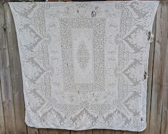 Toalha de mesa Quaker Lace cor marfim, cortador, reutilizar, 8371 T