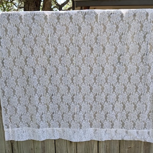 3143 C Vintage Off White Lace Floral Curtain Panel, 35 x 40