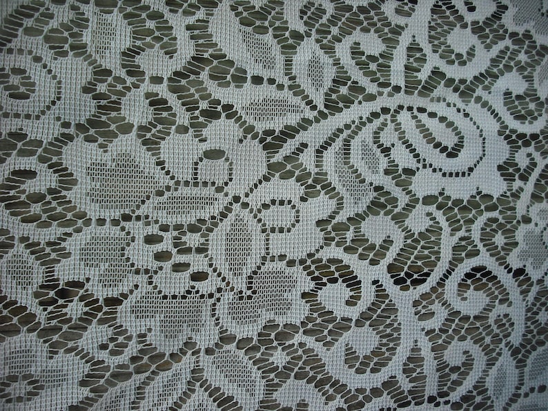 Cottage Chic 84 X 3913 2169 S Ivory Pair of Floral Lace Swags; Shabby Chic