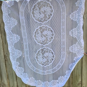 8219 T White Oval Fish Tablecloth, Gift Idea, 46 x 68