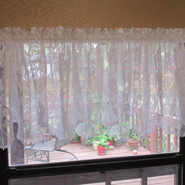 White Lace Curtains Etsy