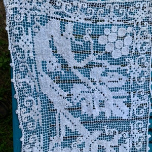 LB 522 Vintage Off White Filet Lace Placemats, Table Scarfs Set of 2, 10 x 16
