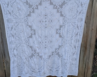 Toalha de mesa vintage de renda creme, 8352 T