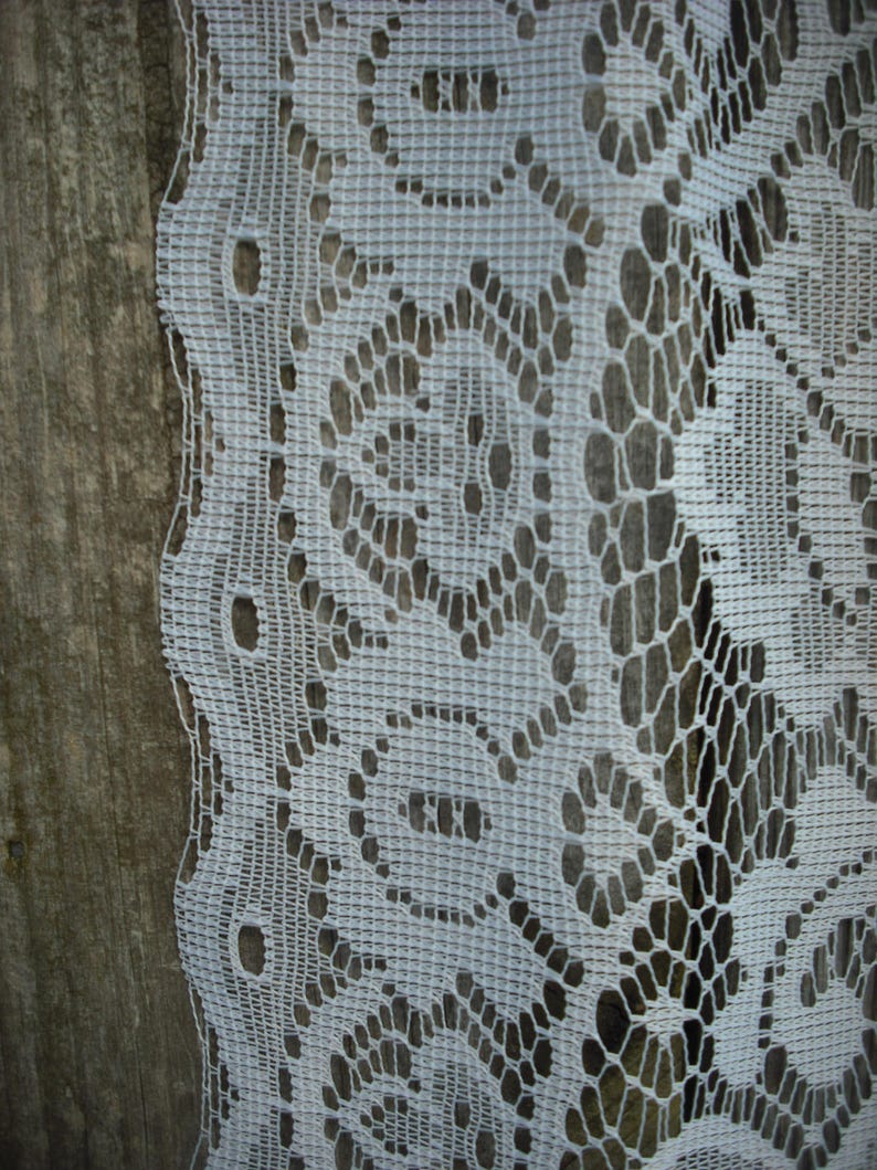 Cottage Chic 84 X 3913 2169 S Ivory Pair of Floral Lace Swags; Shabby Chic