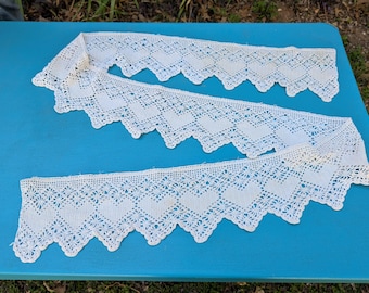 Caminho de mesa vintage em crochê, renda de algodão creme, para lareira, £634