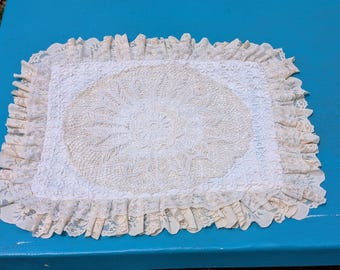 Vintage Ivory Lacy Pillow Cover, LB 653