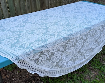 Toalha de mesa de renda floral marfim, 8381 T