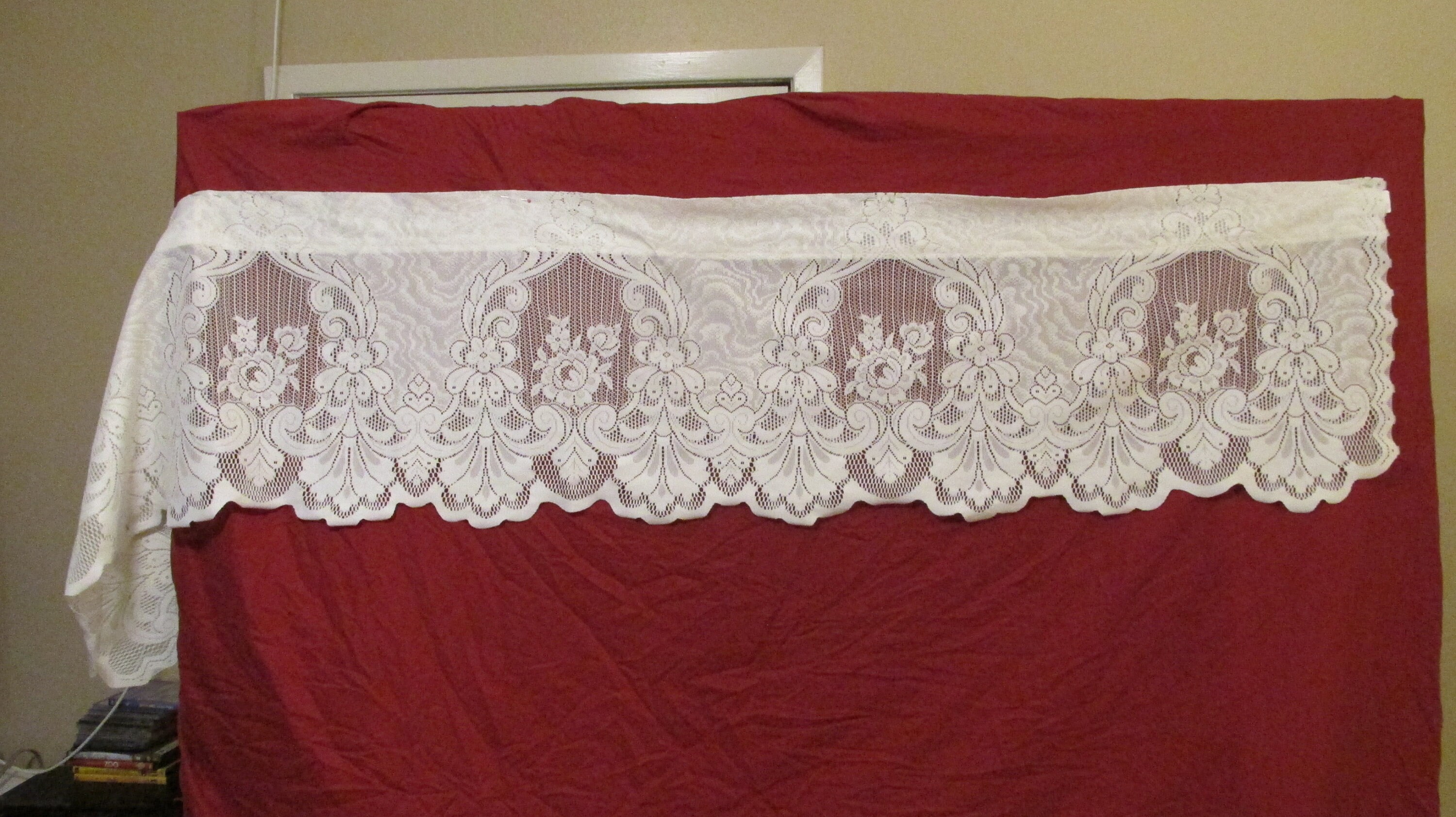 2127 V Vintage Ivory Lace Valance with Scalloped Edge Etsy