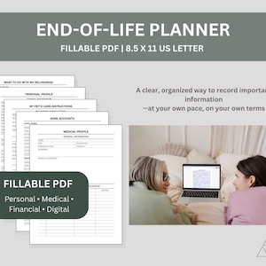 Agenda de fin de vie : agenda médical, juridique et financier à remplir et à imprimer (reliure PDF)