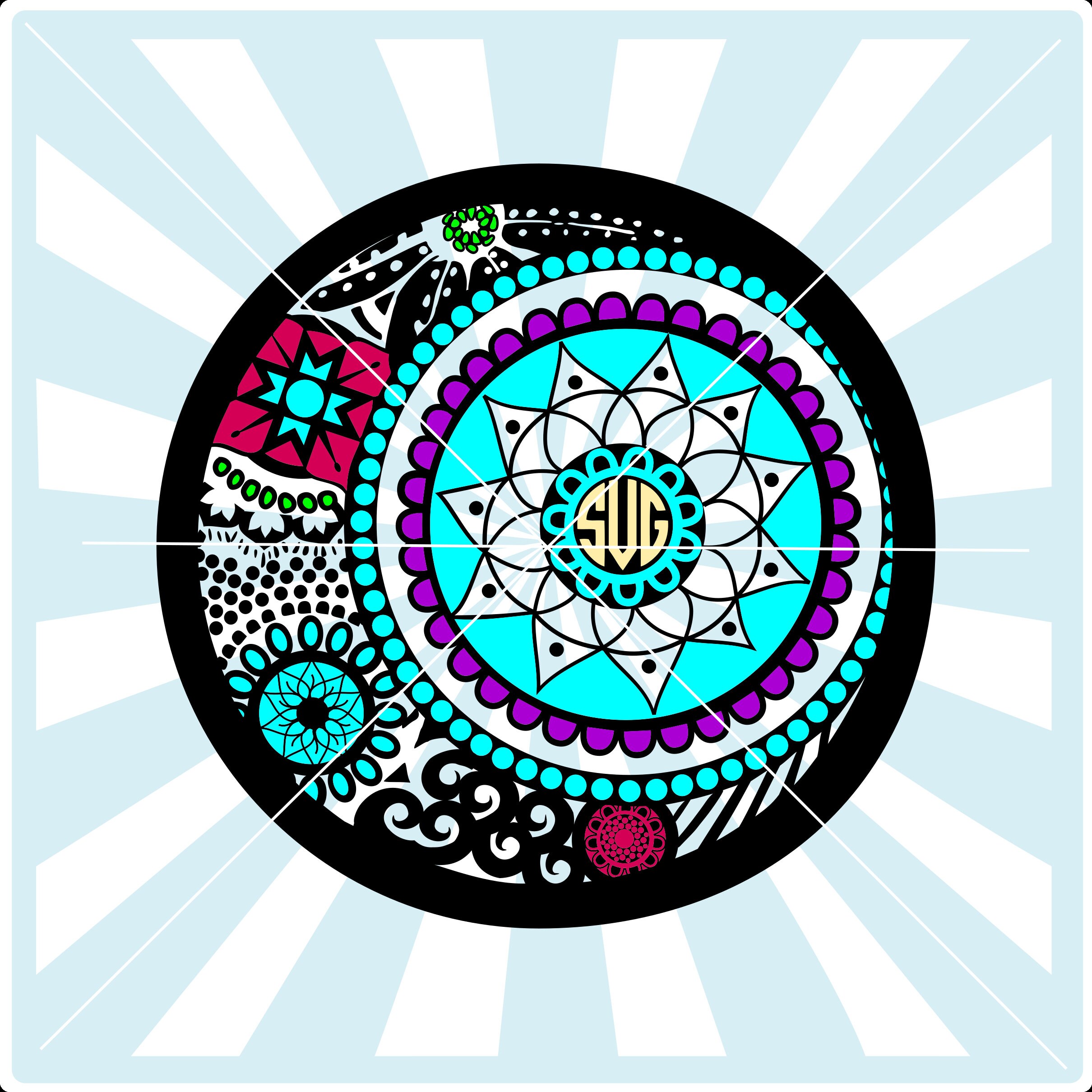 Download Mandala Dxf Monogram Svg
