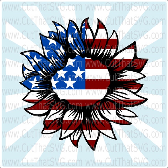 Download American Flag Sunflower Svg Sunflower Bundle Svg American Etsy