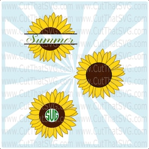 Sunflower Svg Monogram Svg Fall Svg Svg Files Etsy