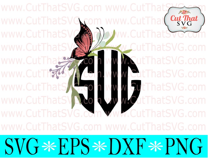 Download Floral Butterfly Circle Monogram Frame SVG Butterfly SVG ...