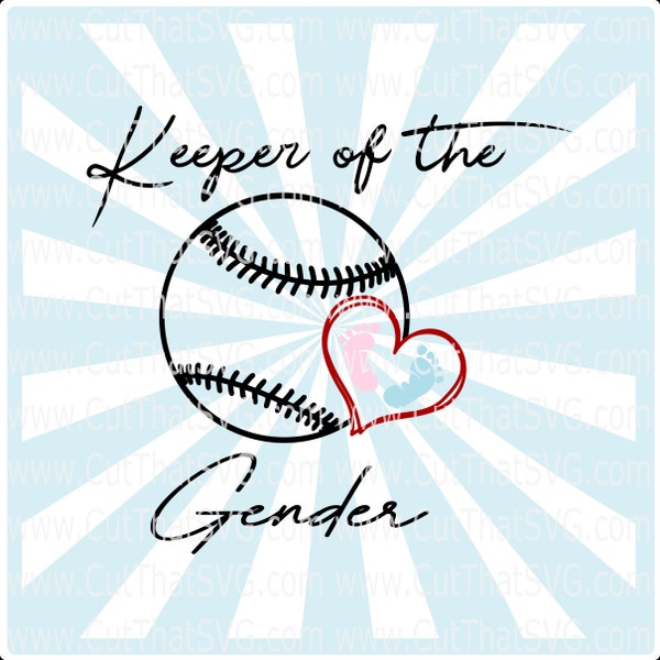 Baseball Keeper of the Gender SVG, Gender Reveal SVG, Baby Shower, Baby Announcement Svg, Gender secret svg, Baseball baby svg, baby feet