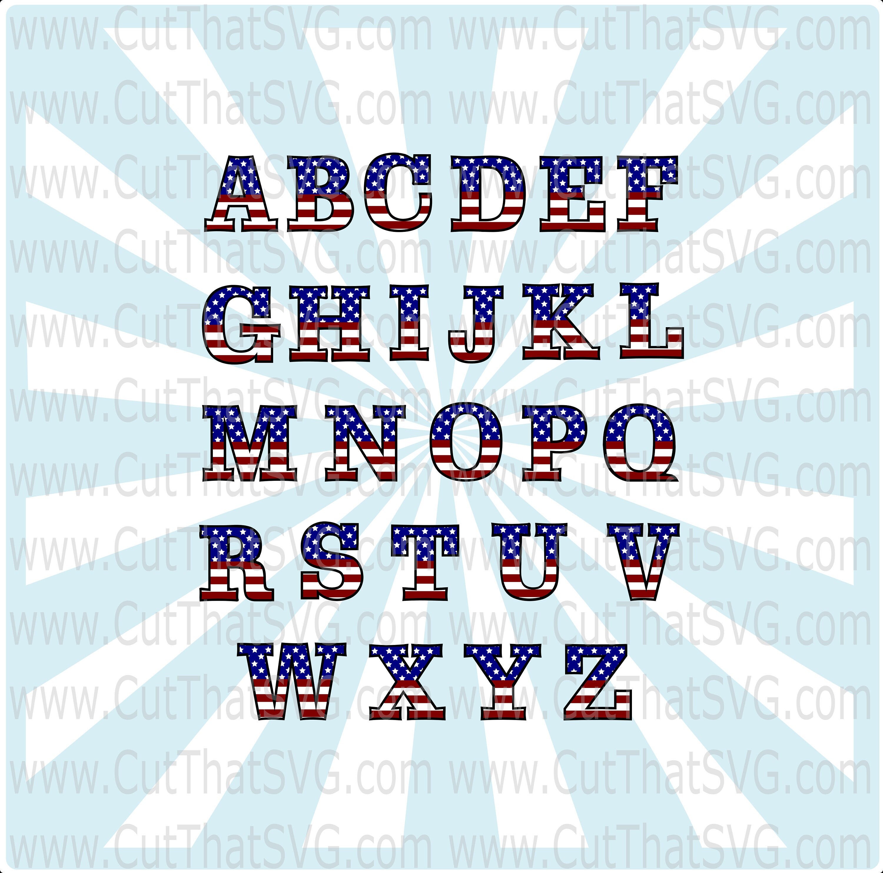 Download American Flag Alphabet Font SVG Monogram Cricut Font SVG ...