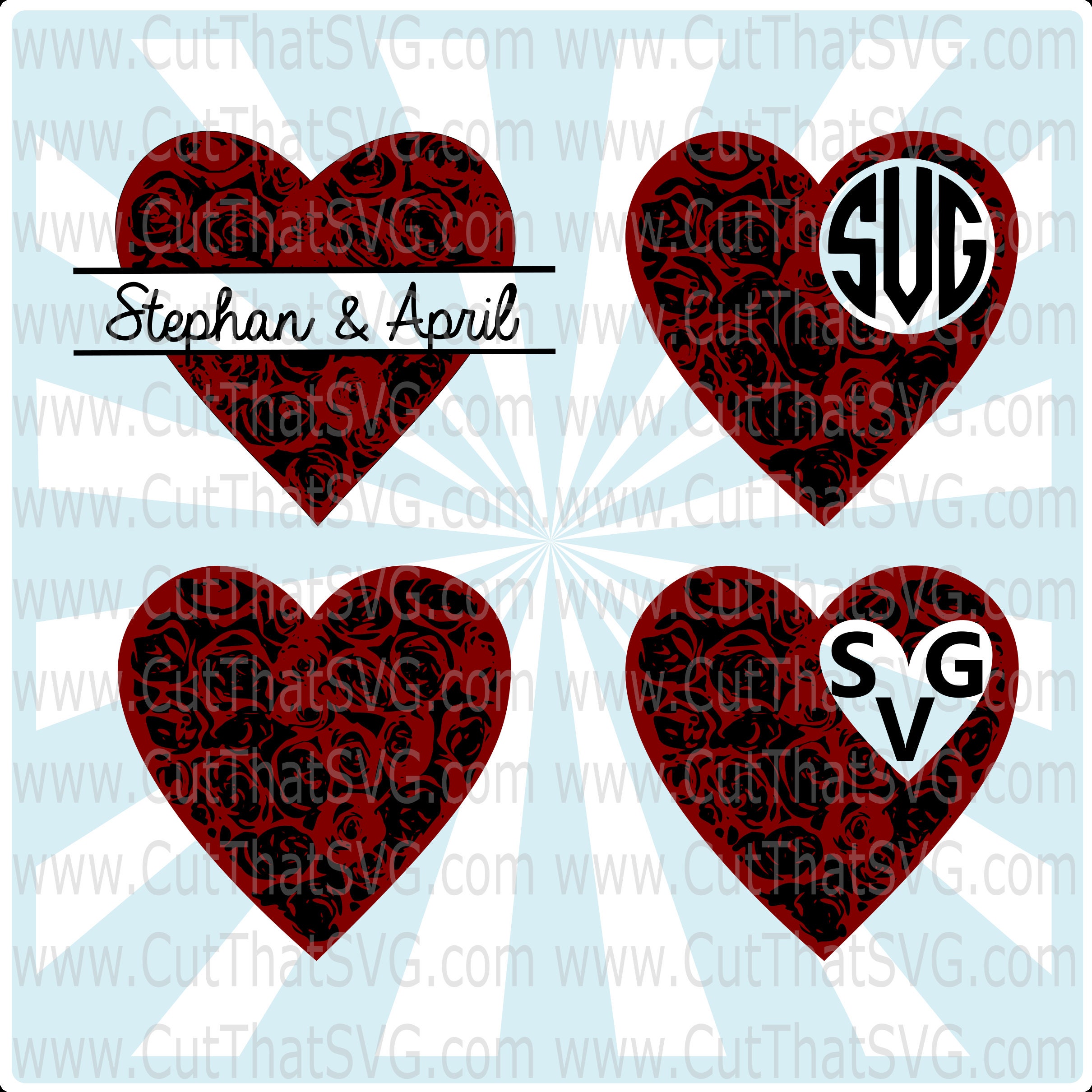 Download Valentine Monogram Bundle Svg Monogram Frame Heart Frame Etsy