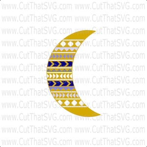 Azteken Mond SVG, Azteken Svg, südwestlichen Svg, Südwesten, primitive, Wüste, Mond Svg, Halbmond, westlichen, aztekischen Muster, dxf, eps, png, jpg