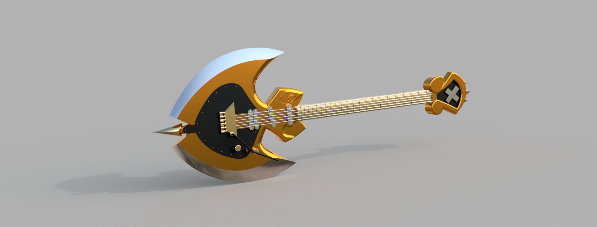 Hazbin Hotel - Adam Ax Guitar - 3D Model - Instant Download Hazbin Hotel - Adam Ax Guitar - 3D Model - Instant Download