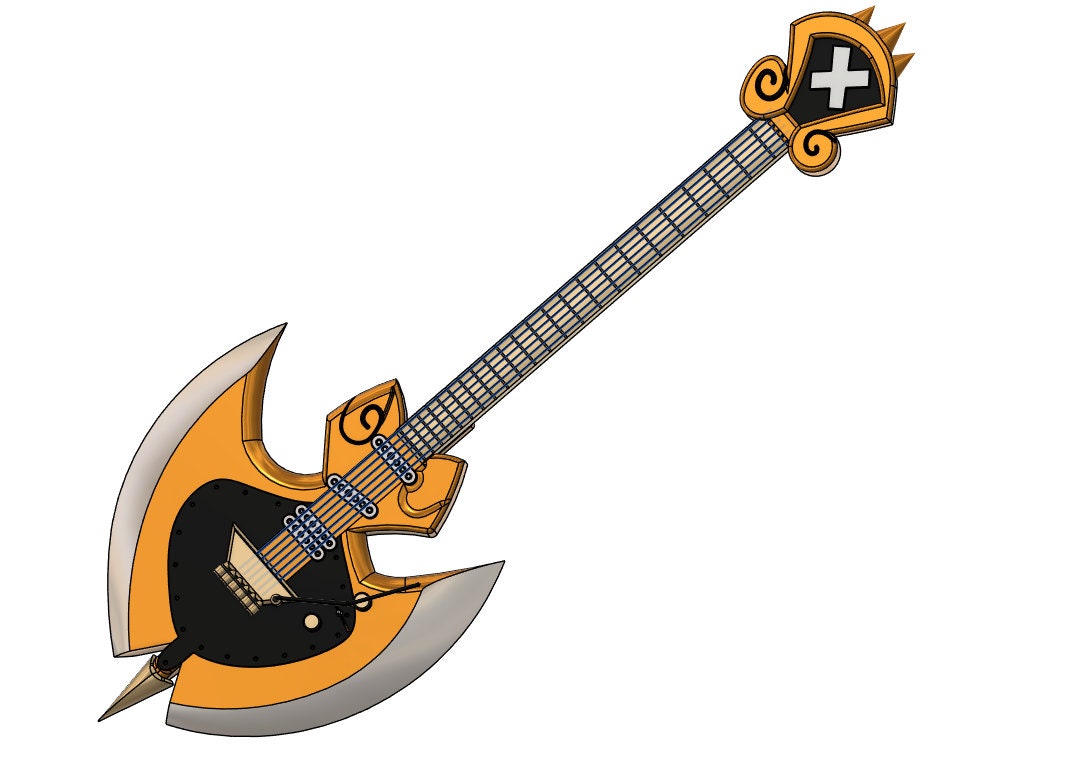 Hazbin Hotel - Adam Ax Guitar - 3D Model - Instant Download Hazbin Hotel - Adam Ax Guitar - 3D Model - Instant Download