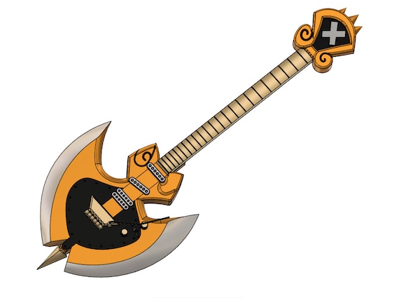 Hazbin Hotel - Adam Ax Guitar - 3D Model - Instant Download