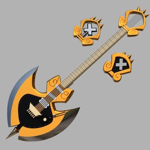 Hazbin Hotel - Adam Ax Guitar - 3D Model - Instant Download Hazbin Hotel - Adam Ax Guitar - 3D Model - Instant Download