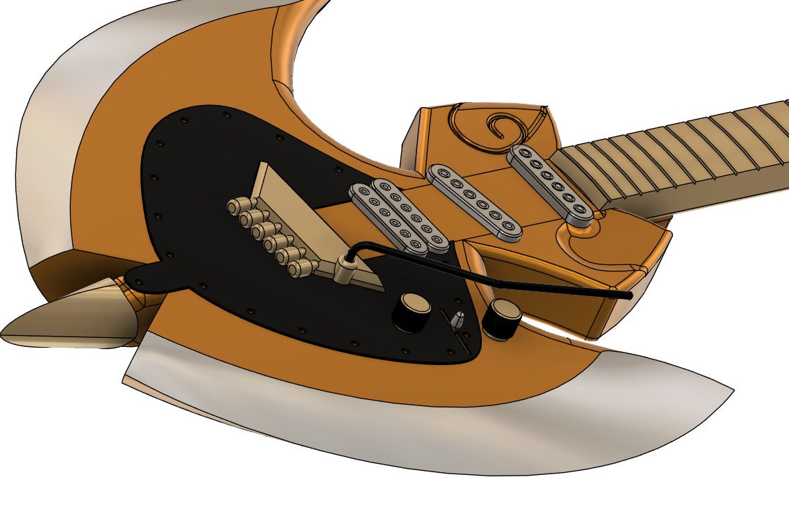 Hazbin Hotel - Adam Ax Guitar - 3D Model - Instant Download Hazbin Hotel - Adam Ax Guitar - 3D Model - Instant Download