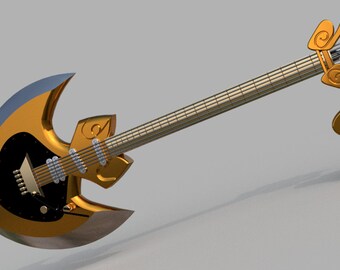 Hazbin Hotel - Adam Ax Guitar - 3D Model - Instant Download Hazbin Hotel - Adam Ax Guitar - 3D Model - Instant Download