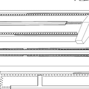 Peut inclure: Un dessin au trait détaillé d'une épée avec une garde en forme de croix. L'épée est représentée en trois vues différentes : vue de dessus, vue de côté et gros plan sur la poignée.