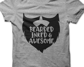 BEARDED FOR HER PLEASURE TSHIRT FUNNY JOKE RUDE HIPSTER INKED BEARD TATTOO