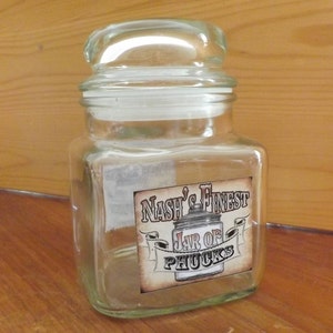 Medium Vintage Glass Storage Jar with Solid Dome Lid