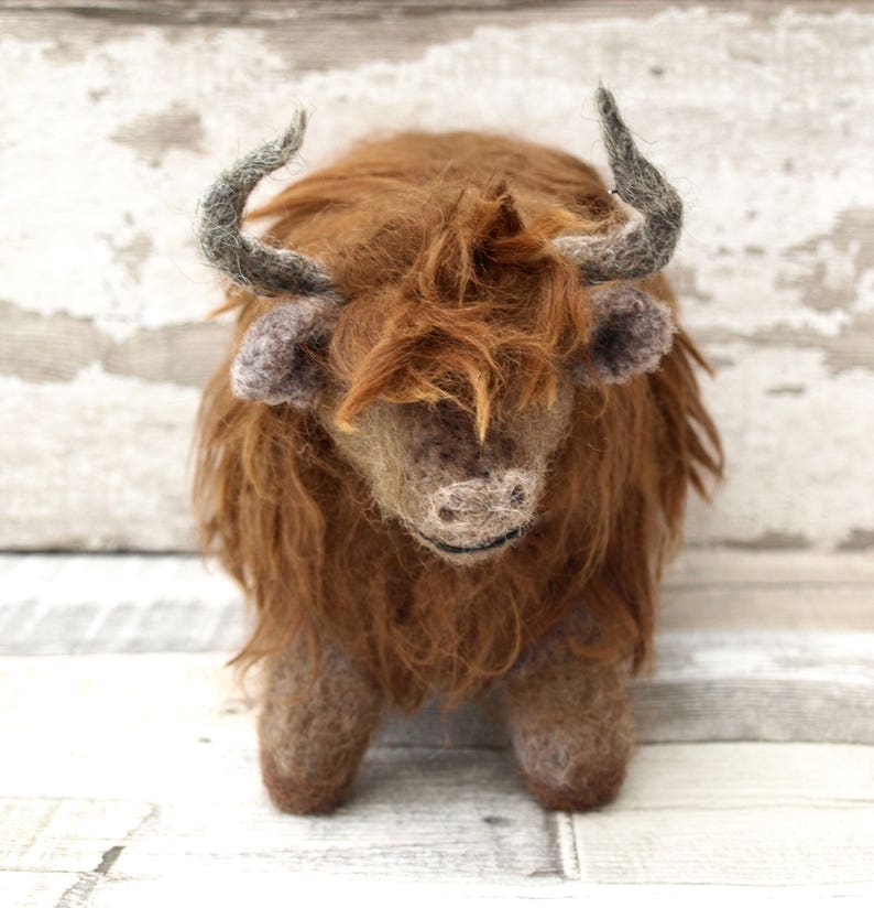 Highland Cow Knitting Pattern and Felting kit. Etsy