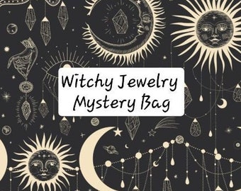Witchy Jewelry Mystery Bag: Handmade Wicca Jewelry, Crystal & Herbs
