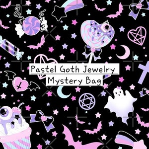 Pastel Goth Mystery Jewelry Bag: Handmade Gothic Gift Set